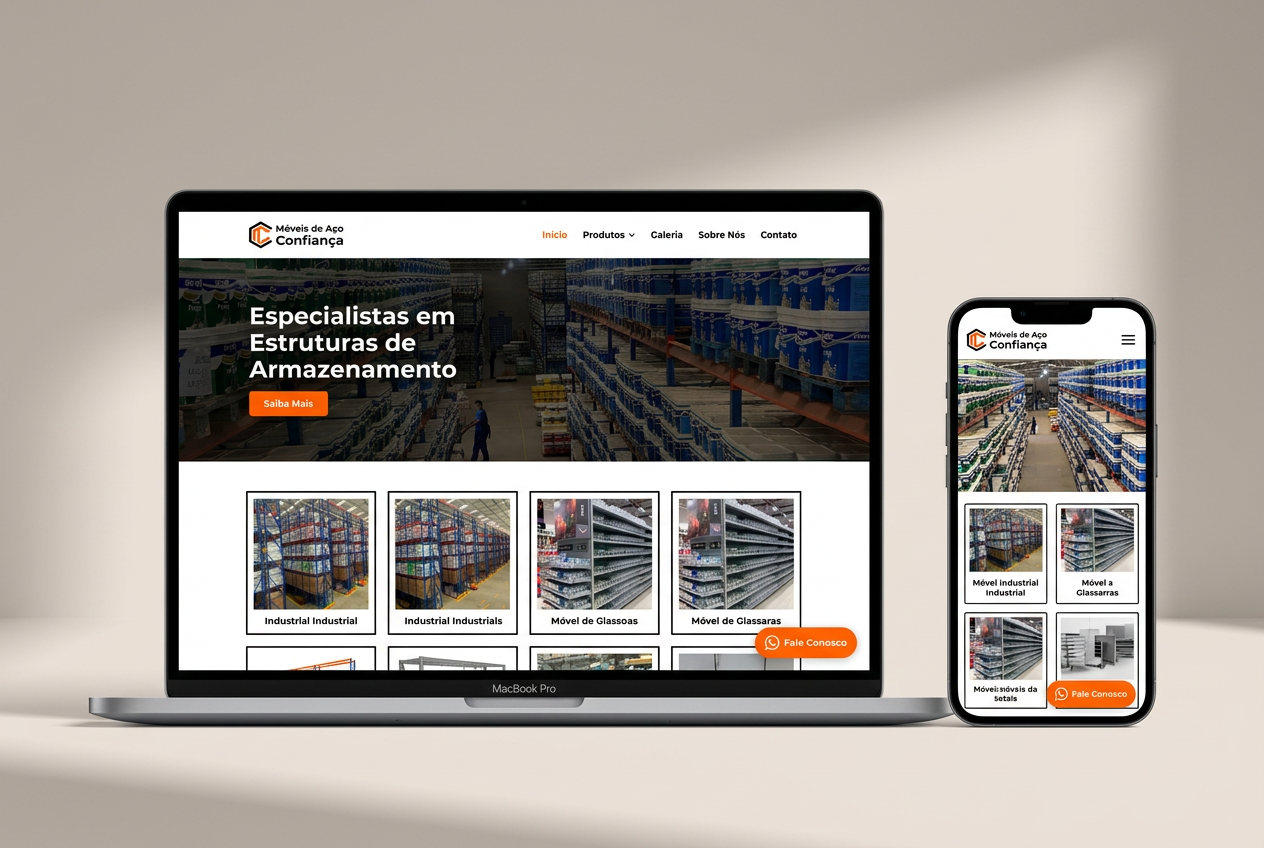 Website institucional responsivo em múltiplos dispositivos